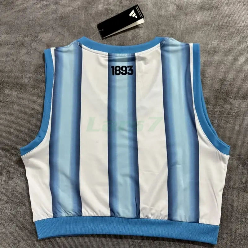 Top corto Argentina 1ª Equipación Mundial 2026 Azul/Blanco Mujer