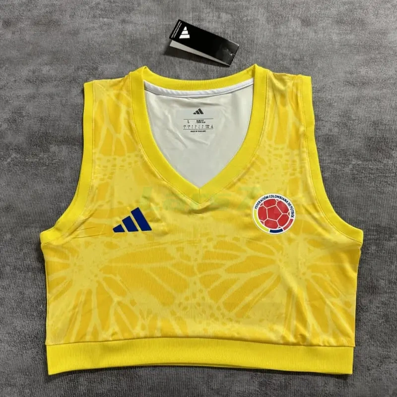 Top corto Colombia 1ª Equipación Mundial 2026 Amarillo Mujer