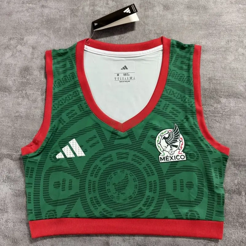 Top corto México 1ª Equipación Mundial 2026 Verde Mujer