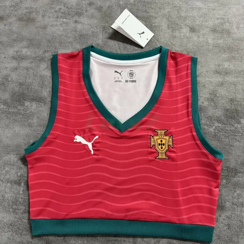 Top corto Portugal 1ª Equipación Mundial 2026 Amarillo Rojo/Verde Mujer