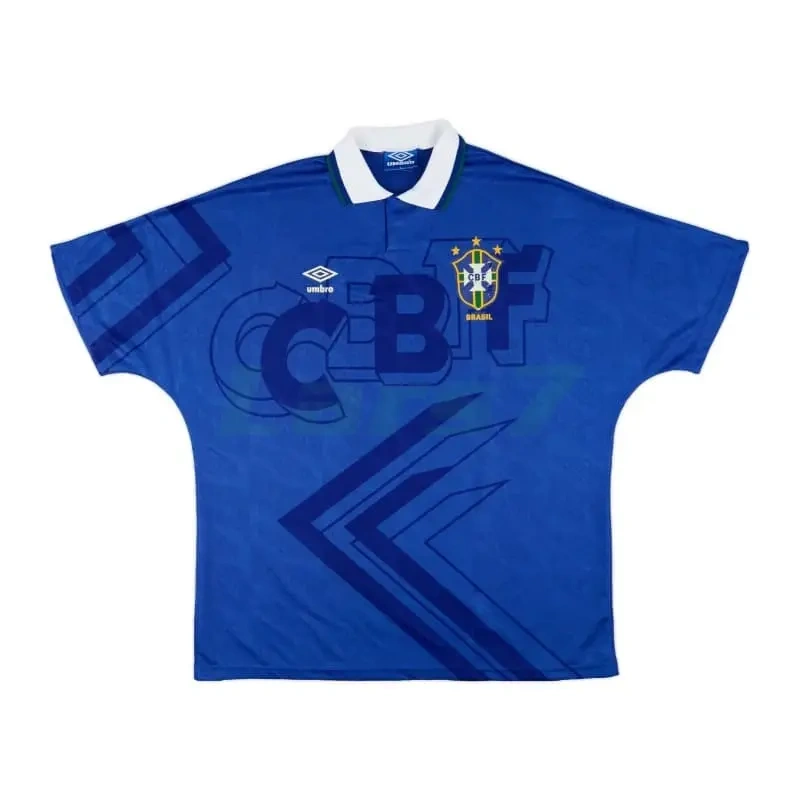 Camiseta Brasil 2ª Equipación Retro 1992 Azul