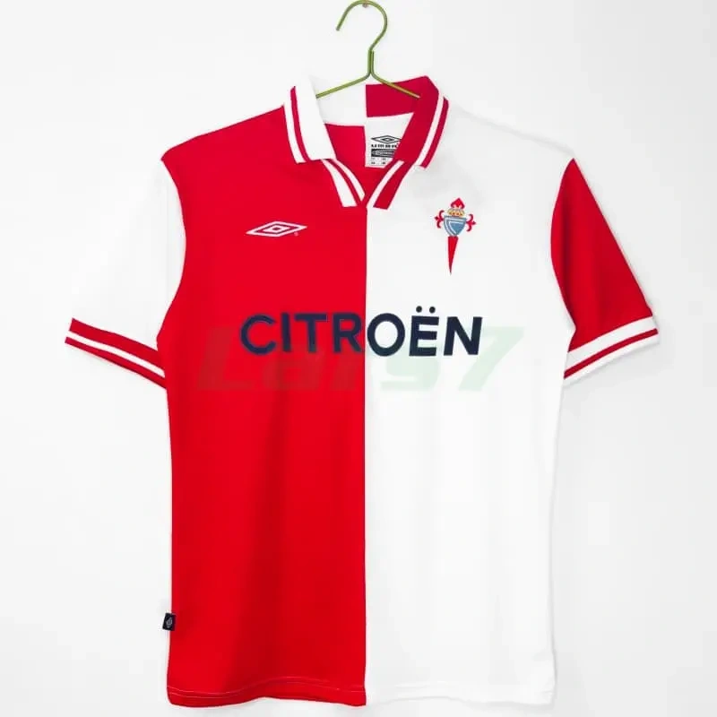 Camiseta Celta de Vigo 3ª Equipación Retro 2001/02 Rojo/Blanco