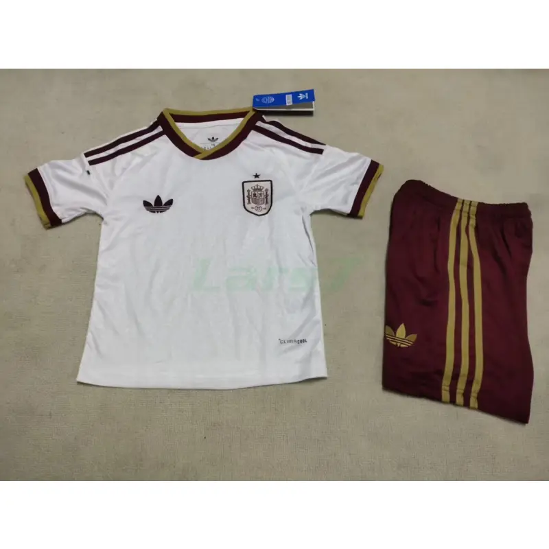 Camiseta España 2ª Equipación Mundial 2026 Blanco/Rojo Niño Kit