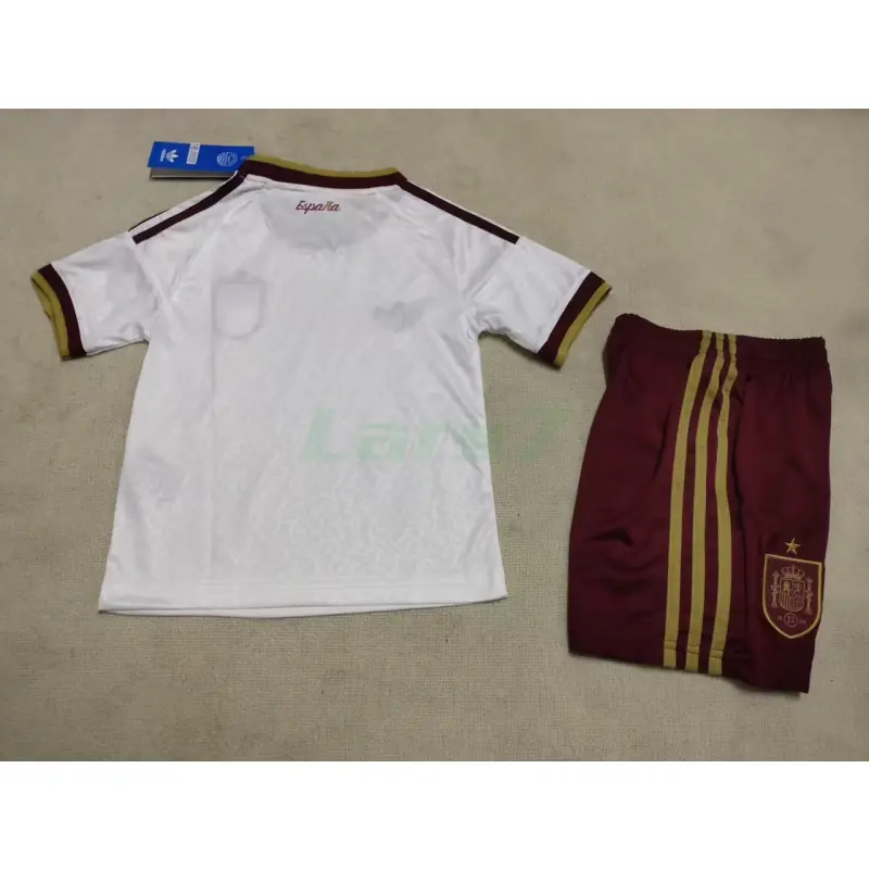 Camiseta España 2ª Equipación Mundial 2026 Blanco/Rojo Niño Kit