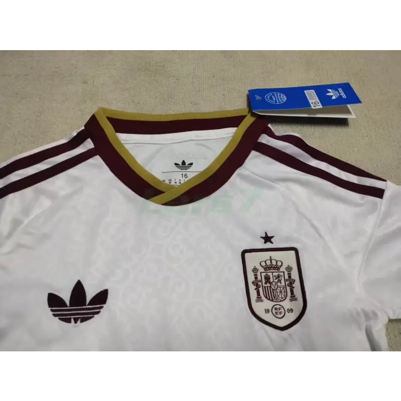 Camiseta España 2ª Equipación Mundial 2026 Blanco/Rojo Niño Kit