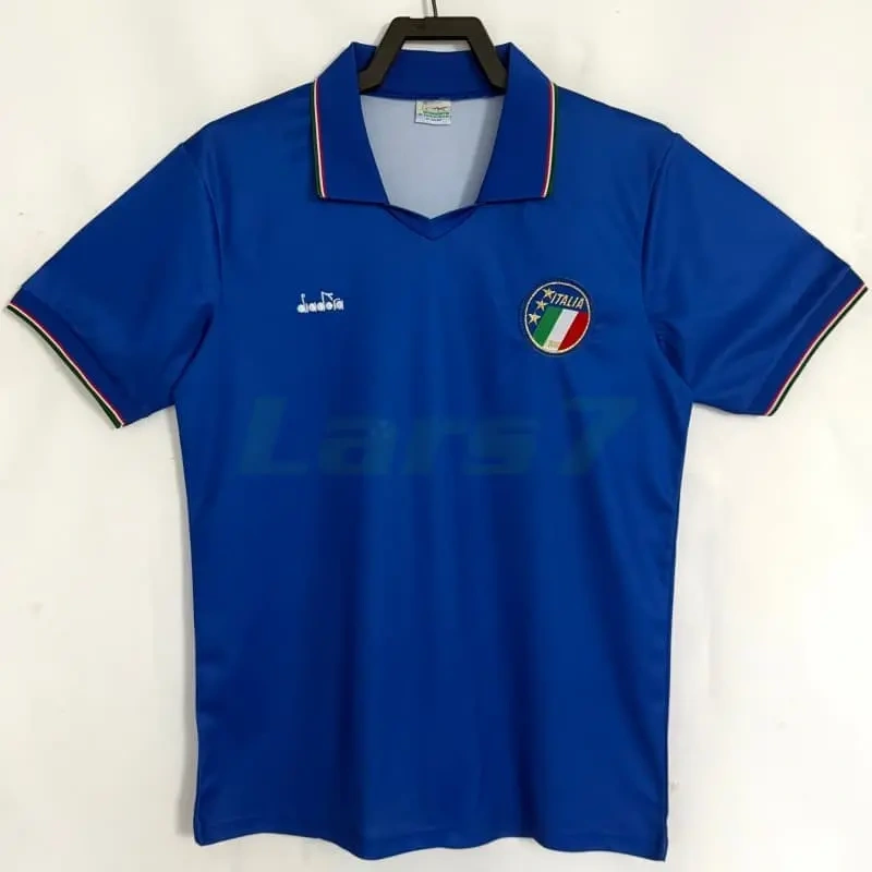 Camiseta Italia 1ª Equipación Retro 1990 Azul
