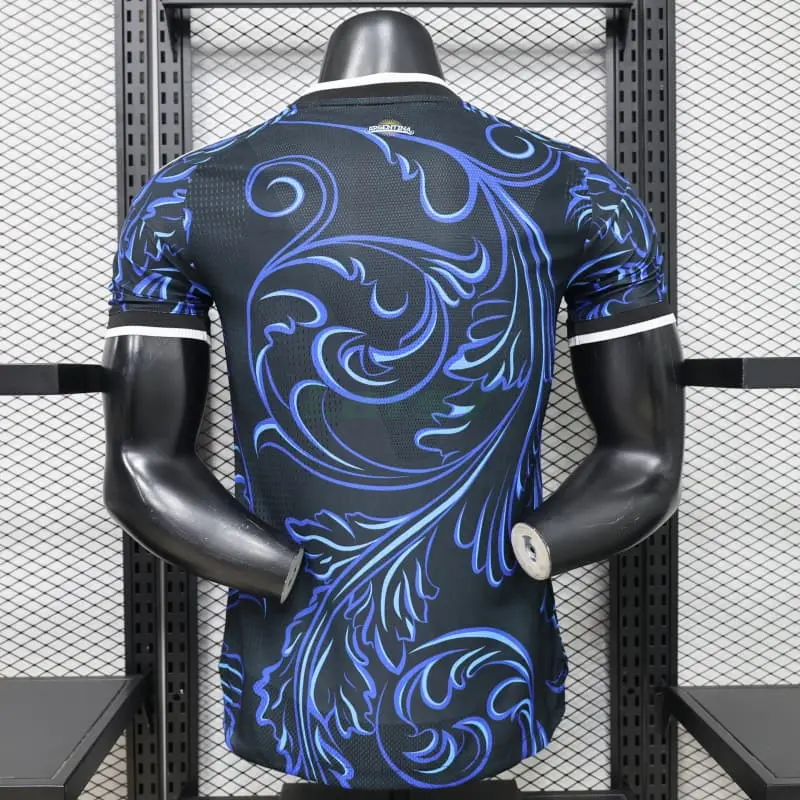 Camiseta Argentina 2ª Equipación Mundial 2026 Negro/Azul con FIFA2022 (EDICIÓN JUGADOR)