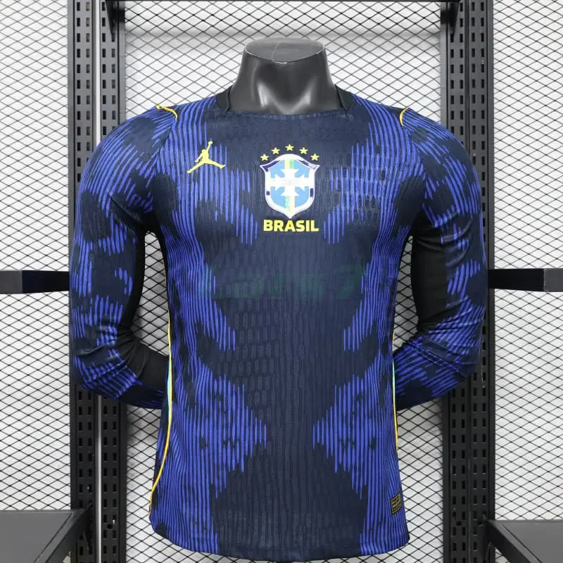 Camiseta Brasil 2ª Equipación Mundial 2026 ML Azul (EDICIÓN JUGADOR)