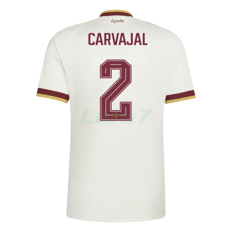 Camiseta Carvajal 2 España 2ª Equipación Mundial 2026 Blanco/Rojo