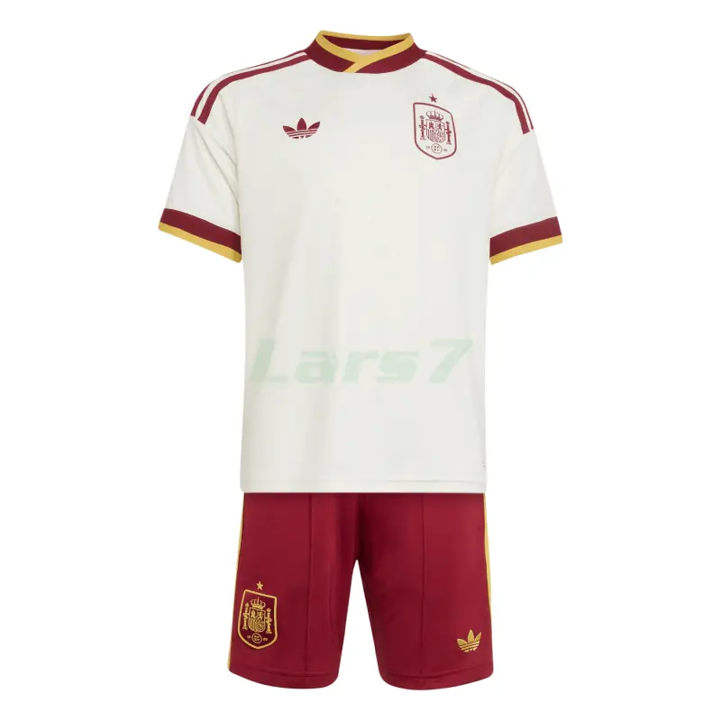 Camiseta España 2ª Equipación Mundial 2026 Blanco/Rojo Niño Kit