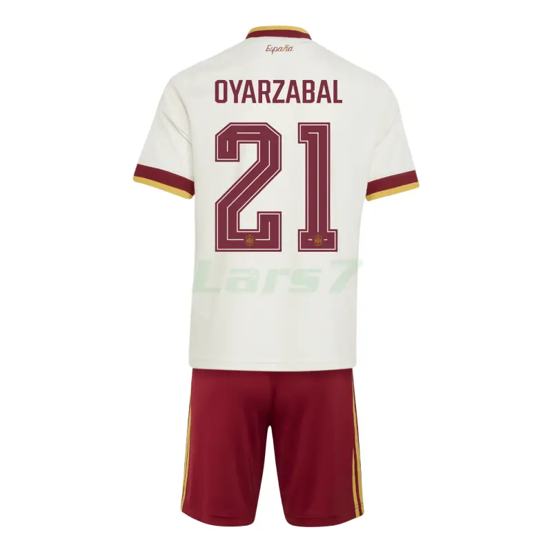 Camiseta Oyarzabal 21 España 2ª Equipación Mundial 2026 Blanco/Rojo Niño Kit