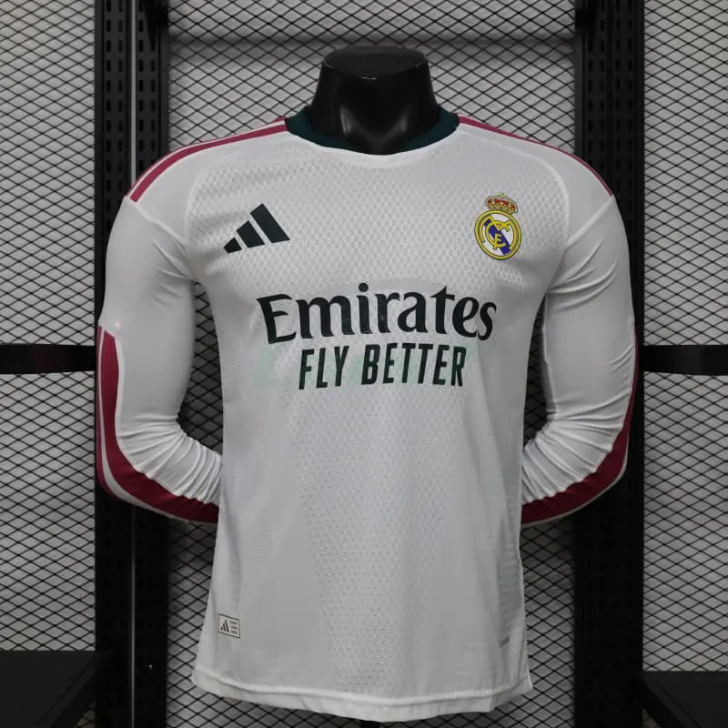 Camiseta Real Madrid 1ª Equipación 2026/2027 ML Blanco con Parche HP (EDICIÓN JUGADOR)