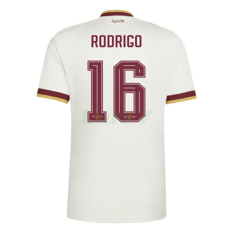 Camiseta Rodrigo 16 España 2ª Equipación Mundial 2026 Blanco/Rojo