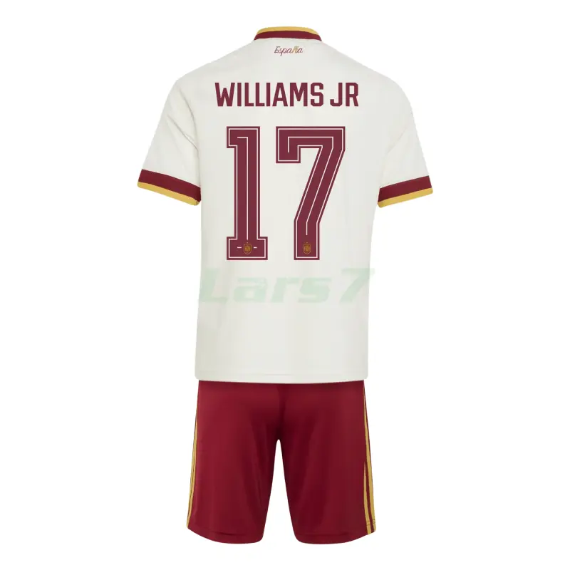 Camiseta Williams Jr 17 España 2ª Equipación Mundial 2026 Blanco/Rojo Niño Kit