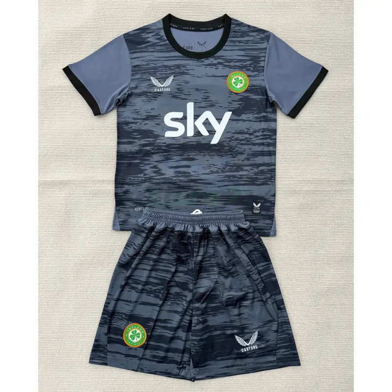 Camiseta de Portero Irland 3ª Equipación Mundial 2026 Gris/Negro Niño Kit