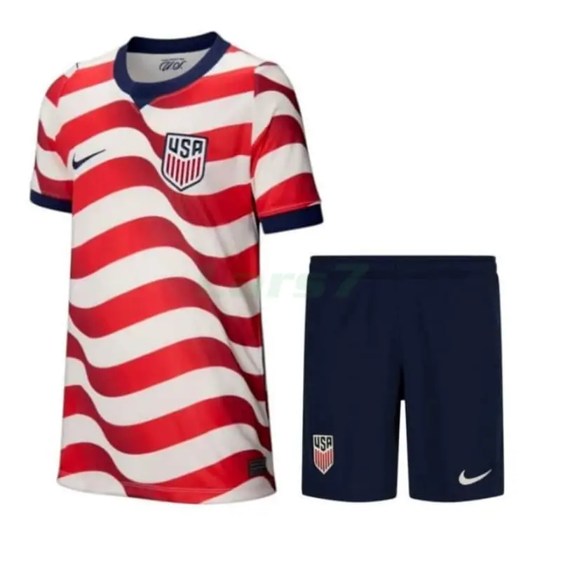Camiseta EE.UU 1ª Equipación Mundial 2026 Rojo/Blanco Niño Kit