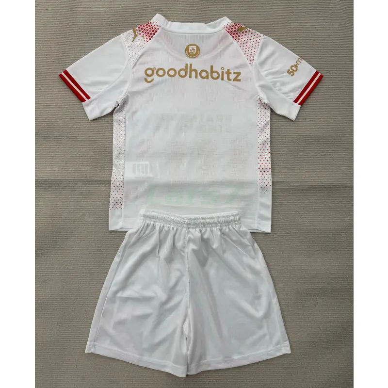 Camiseta PSV Eindhoven 4ª Equipación 2025/2026 Blanco/Rojo Niño Kit