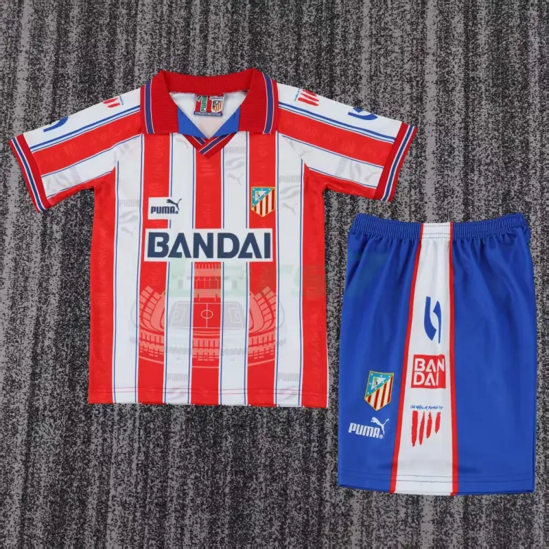 Camiseta Atletico de Madrid 1ª Equipación Retro 1996/1997 Rojo/Blanco Niño Kit