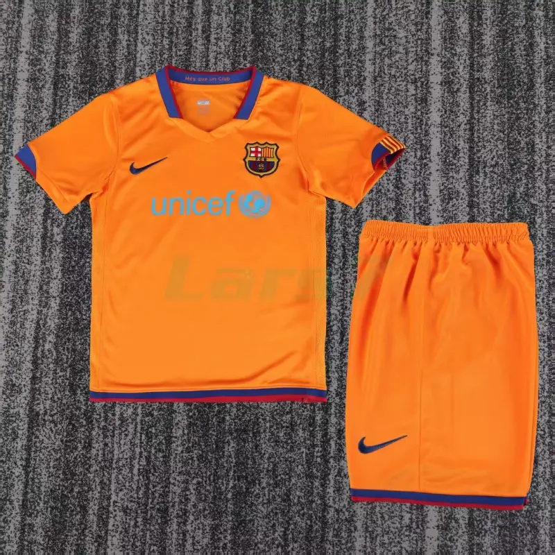 Camiseta Barcelona 2ª Equipación Retro 2006/2007 Naranja Niño Kit