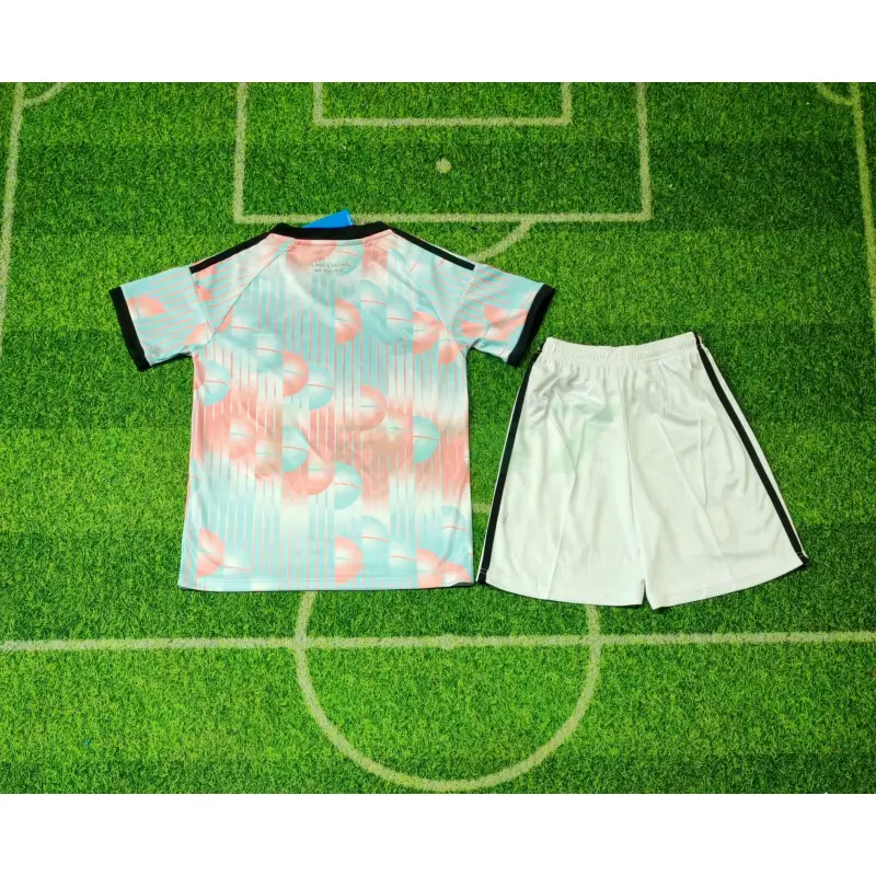 Camiseta Bélgica 2ª Equipación Mundial 2026 Rosa/Azul Claro Niño Kit