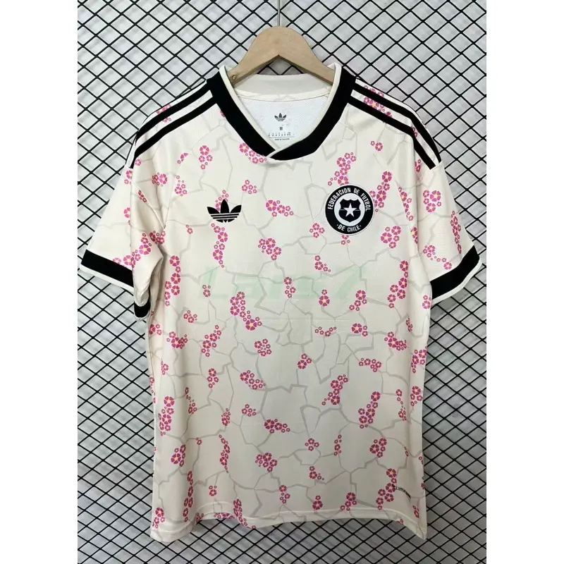 Camiseta Chile 2ª Equipación Mundial 2026 Beige/Rosa