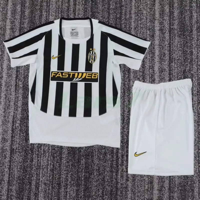 Camiseta Juventus 1ª Equipación Retro 2003/2004 Blanco/Negro Niño Kit