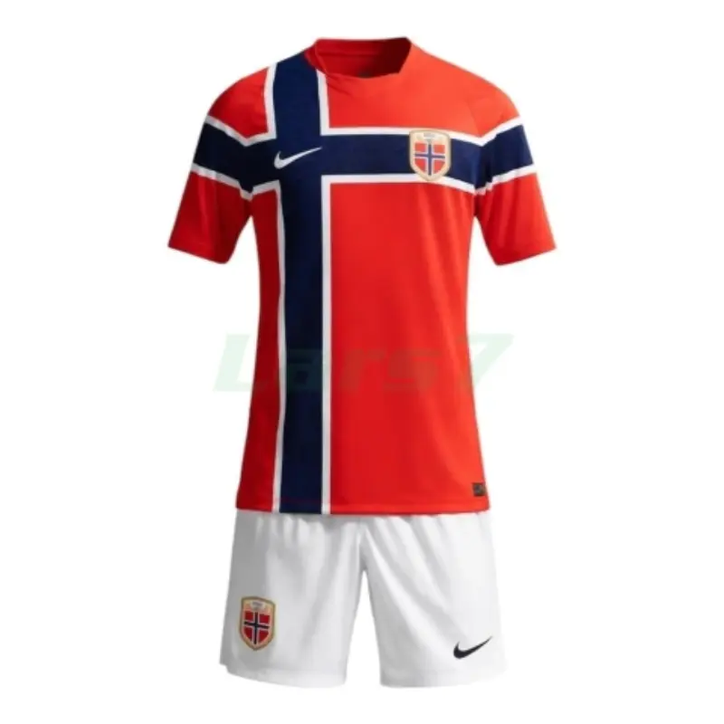 Camiseta Noruega 1ª Equipación Mundial 2026 Rojo/Azul Niño Kit