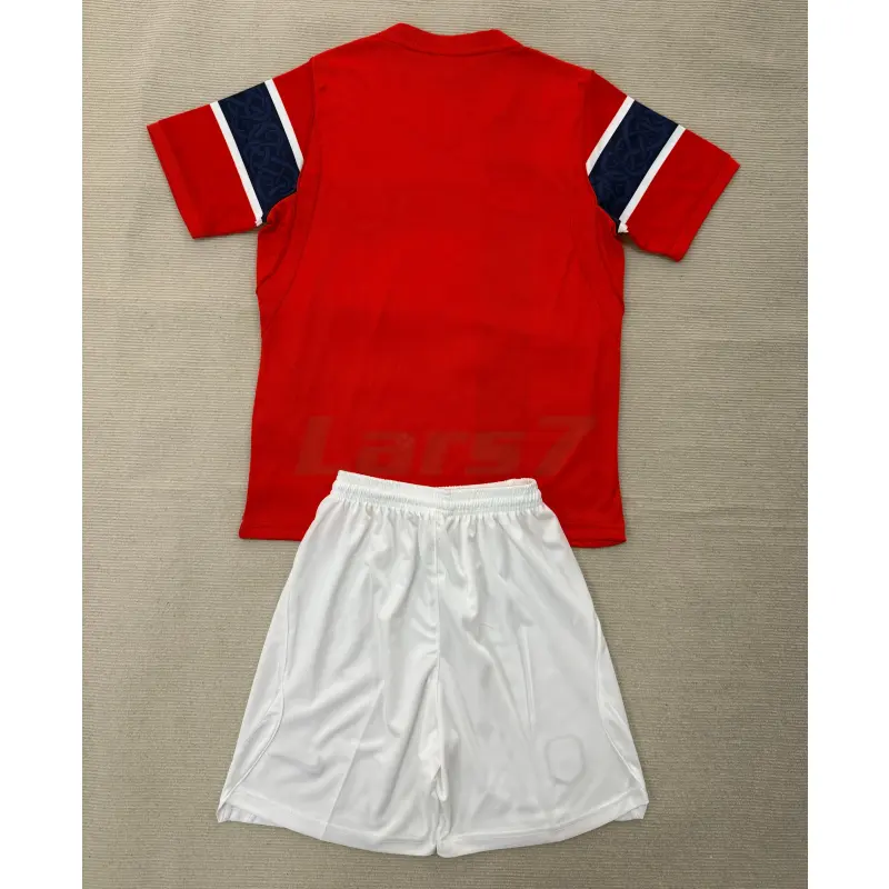 Camiseta Noruega 1ª Equipación Mundial 2026 Rojo/Azul Niño Kit