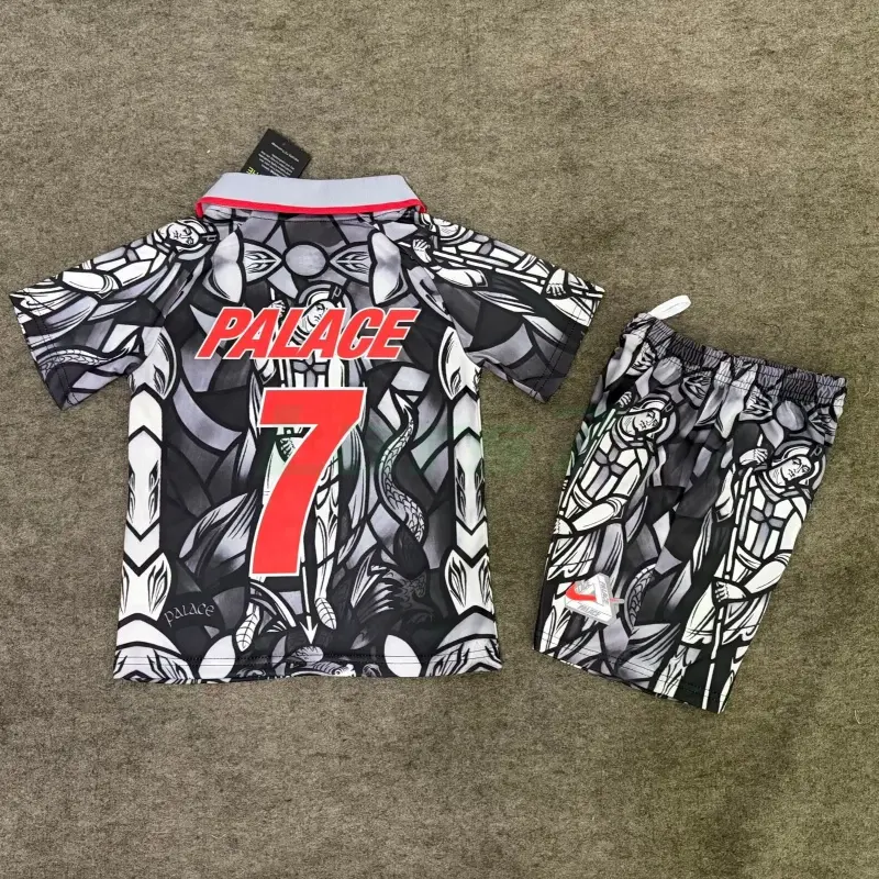 Camiseta Palace 7 Inglaterra x Palace 2026 Edición Especial Negro/Gris/Blanco Niño Kit
