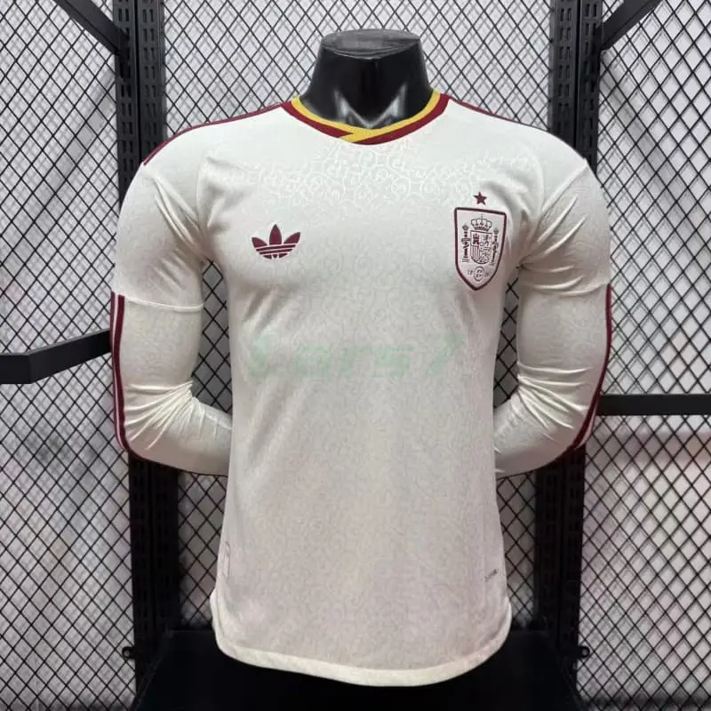 Camiseta España 2ª Equipación Mundial 2026 ML Blanco/Rojo (EDICIÓN JUGADOR)