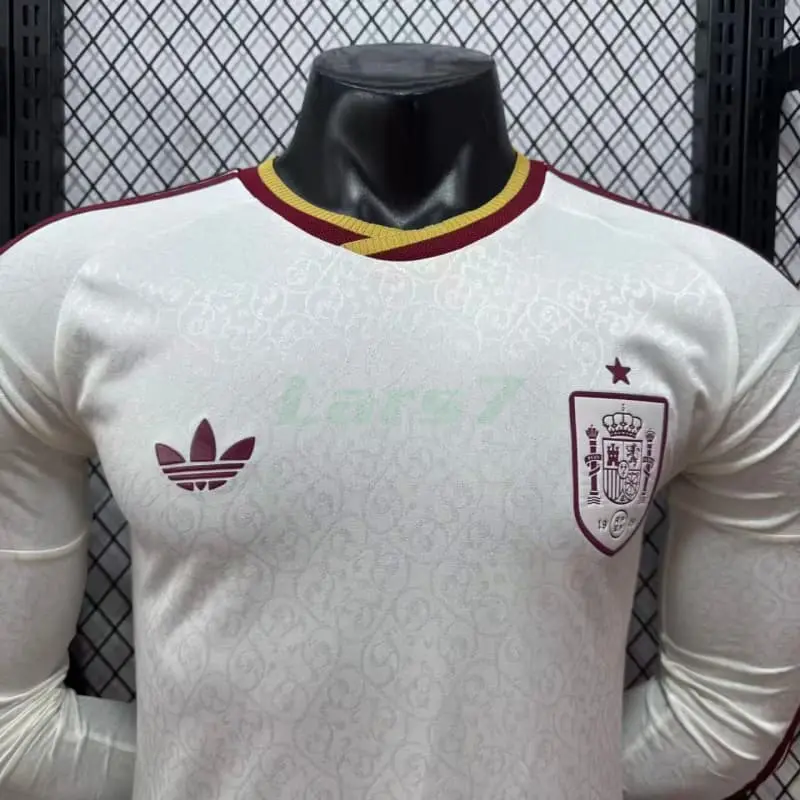 Camiseta España 2ª Equipación Mundial 2026 ML Blanco/Rojo (EDICIÓN JUGADOR)