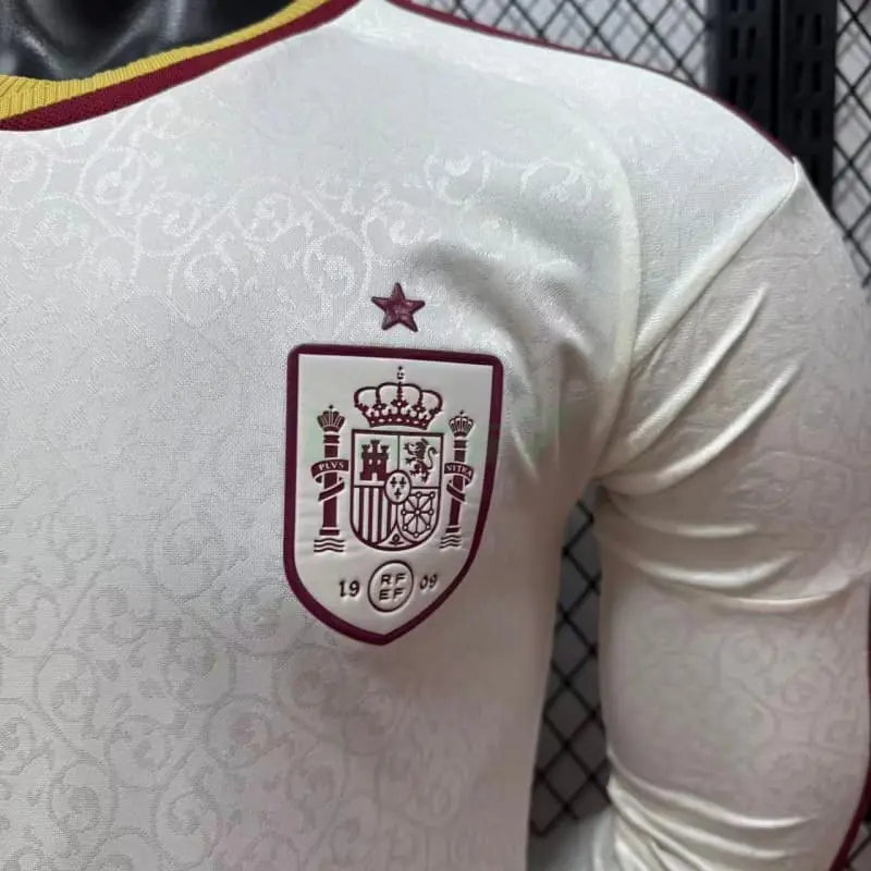 Camiseta España 2ª Equipación Mundial 2026 ML Blanco/Rojo (EDICIÓN JUGADOR)