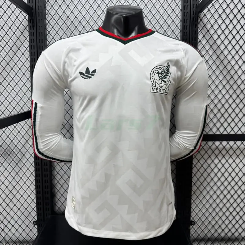 Camiseta México 2ª Equipación Mundial 2026 ML Blanco (EDICIÓN JUGADOR)