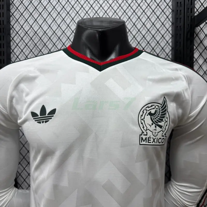 Camiseta México 2ª Equipación Mundial 2026 ML Blanco (EDICIÓN JUGADOR)