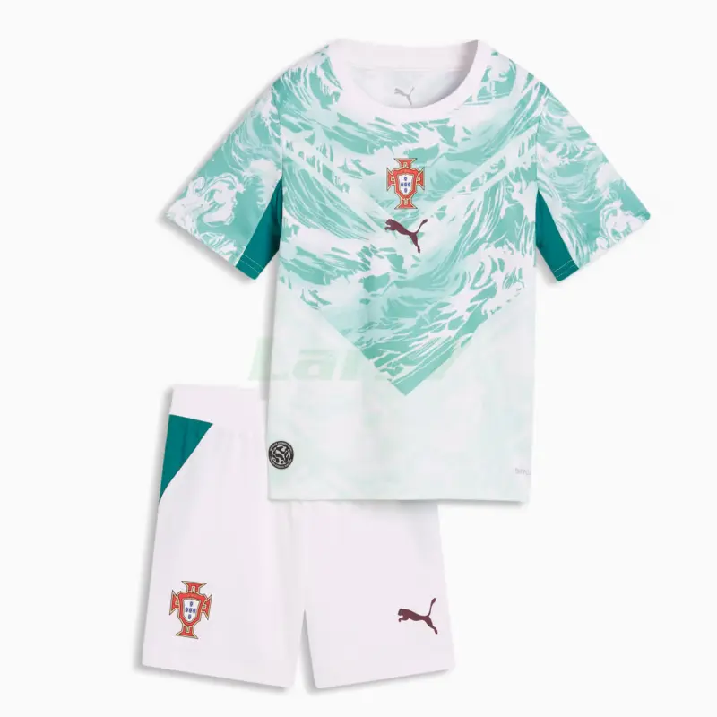 Camiseta Portugal 2ª Equipación Mundial 2026 Verde/Blanco Niño Kit