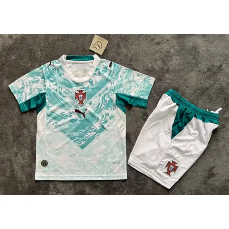 Camiseta Portugal 2ª Equipación Mundial 2026 Verde/Blanco Niño Kit