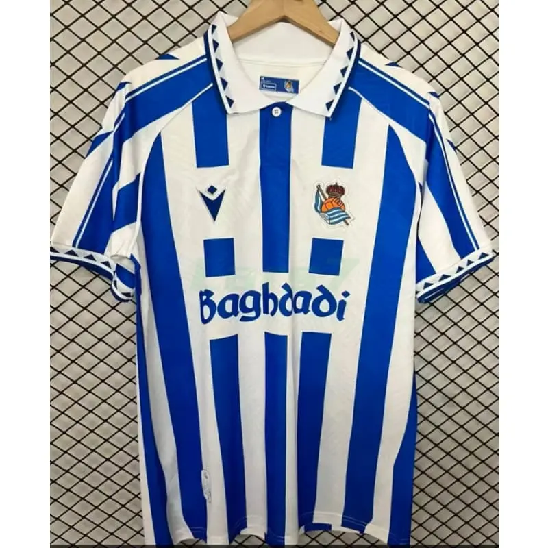 Camiseta Real Sociedad 2025/2026 Azul/Blanco Versión Retro