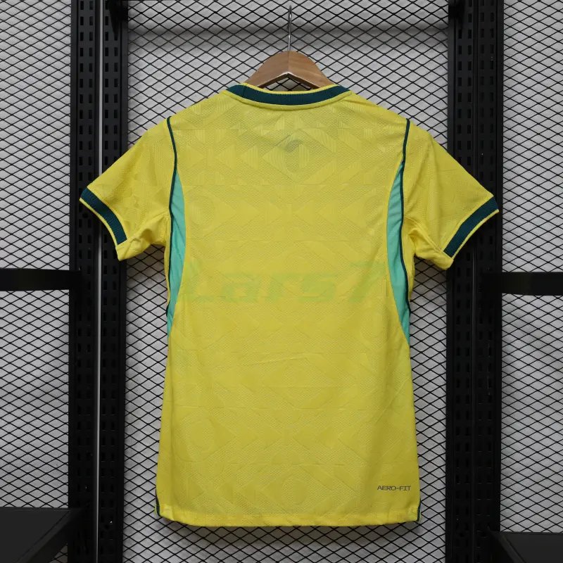 Camiseta Brasil 1ª Equipación Mundial 2026 Amarillo Mujer (EDICIÓN JUGADOR)