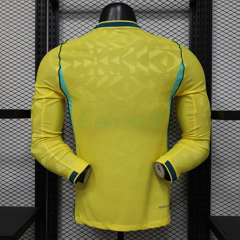 Camiseta Brasil 1ª Equipación Mundial 2026 ML Amarillo (EDICIÓN JUGADOR)