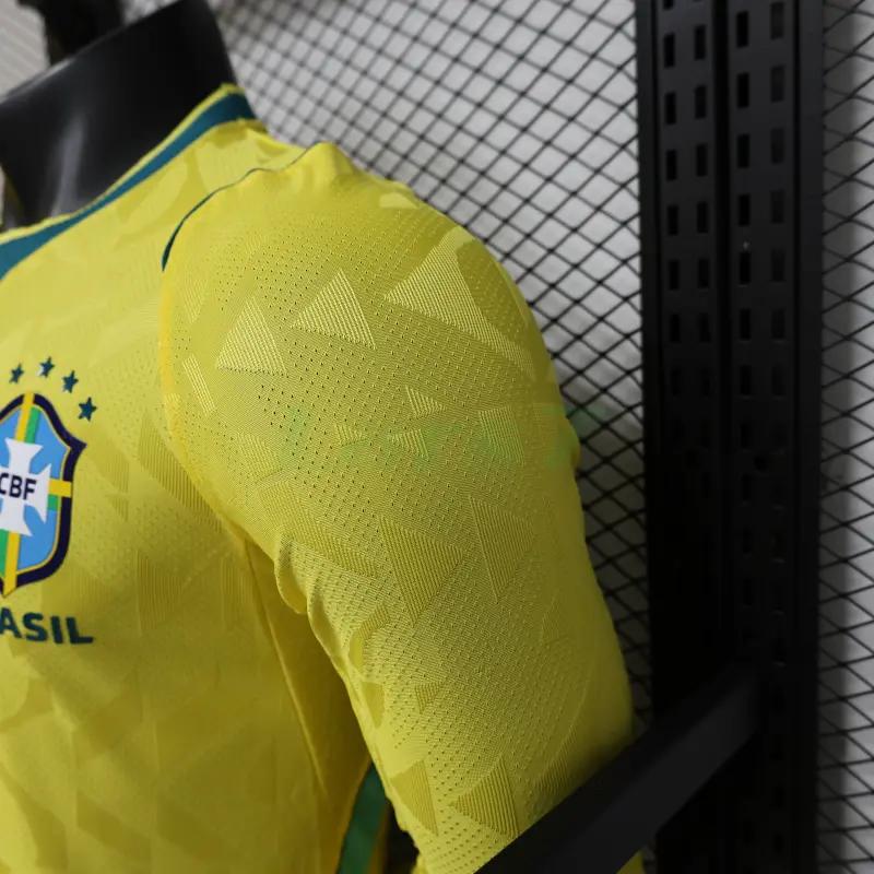 Camiseta Brasil 1ª Equipación Mundial 2026 ML Amarillo (EDICIÓN JUGADOR)