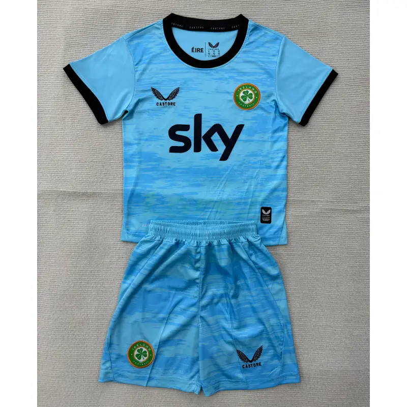 Camiseta de Portero Irland 1ª Equipación Mundial 2026 Azul Niño Kit
