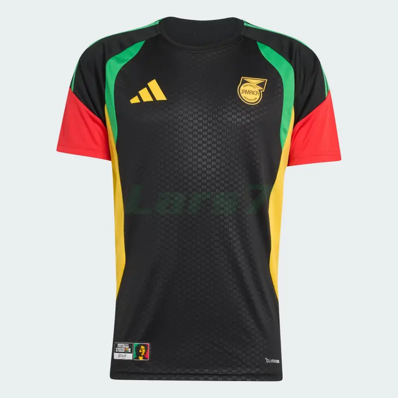 Camiseta Jamaica x Bob Marley 2026 Pre-Match Negro/Amarillo/Rojo