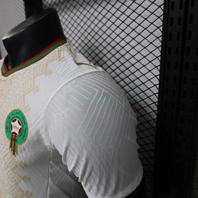 Camiseta Marruecos 2ª Equipación Mundial 2026 Blanco/Oro (EDICIÓN JUGADOR)