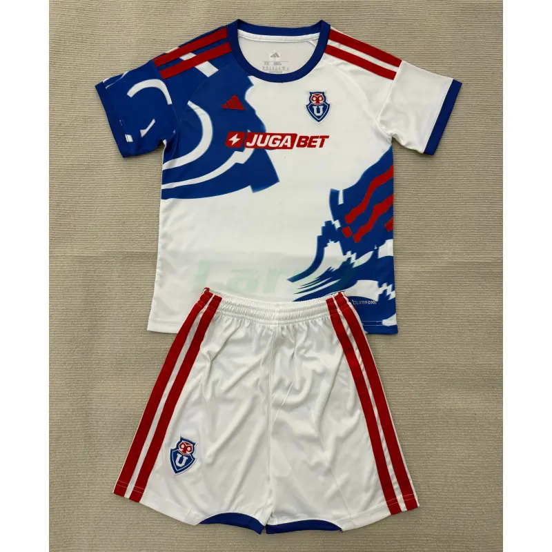 Camiseta Universidad de Chile 2ª Equipación 2026/2027 Blanco/Azul Niño Kit