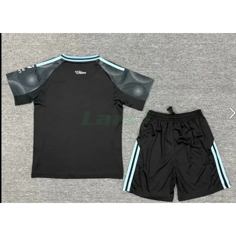 Camiseta Aston Villa 2ª Equipación 2025/2026 Negro Niño Kit