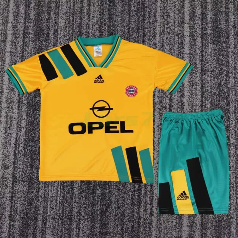 Camiseta Bayern Munich 2ª Equipación Retro 1993/1995 Amarillo Niño Kit