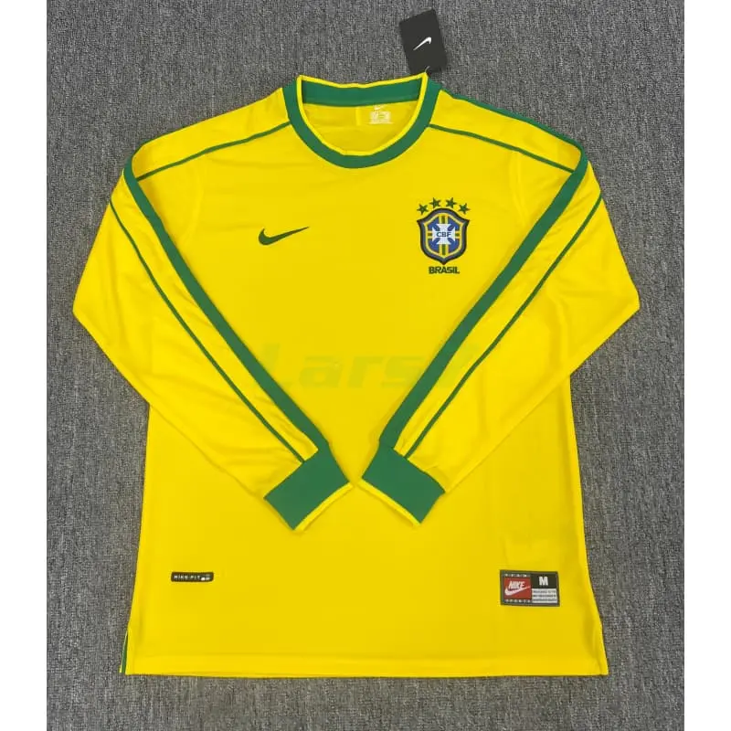 Camiseta Brasil 1ª Equipación Retro 1998 ML Amarillo