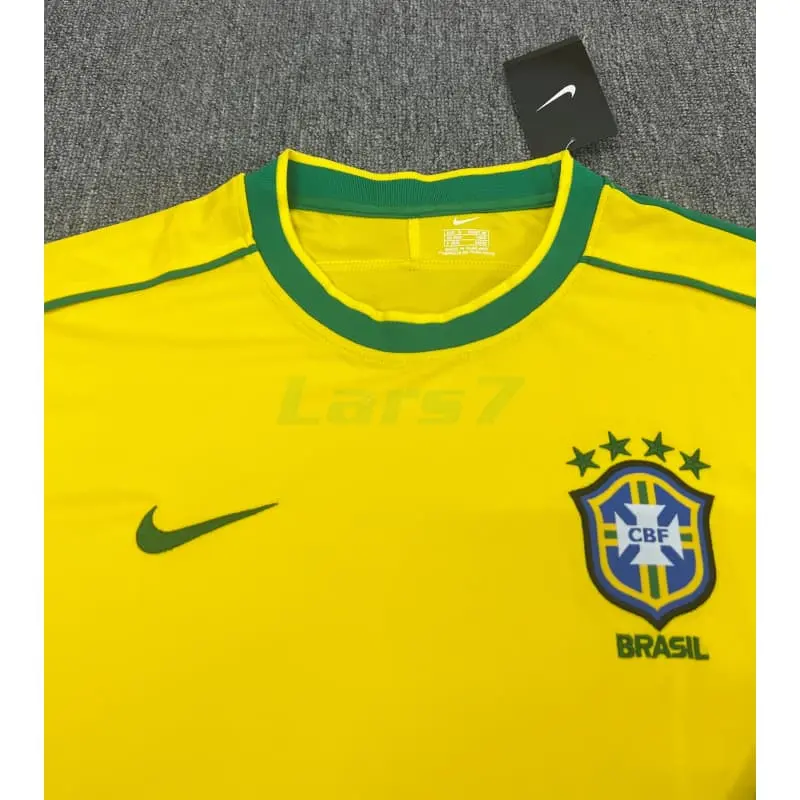 Camiseta Brasil 1ª Equipación Retro 1998 ML Amarillo