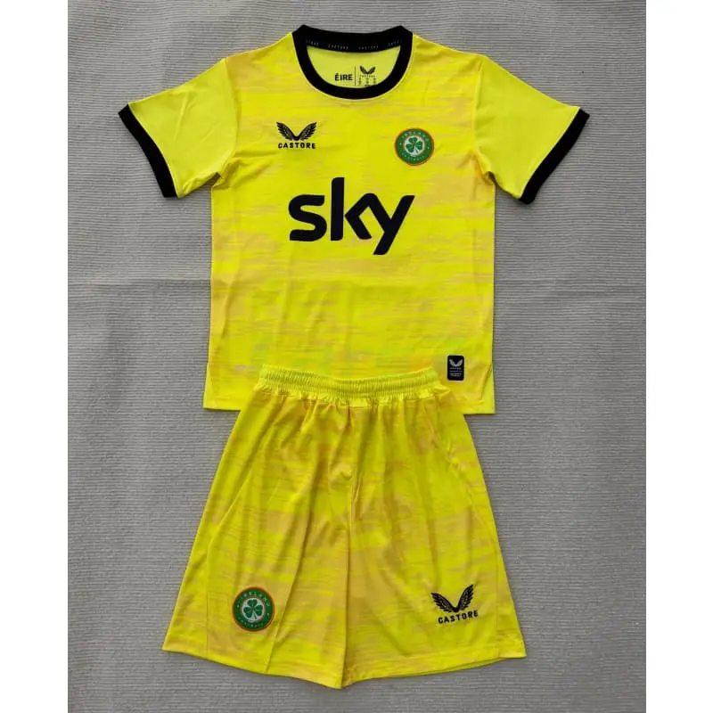 Camiseta de Portero Irland 2ª Equipación Mundial 2026 Amarillo Niño Kit