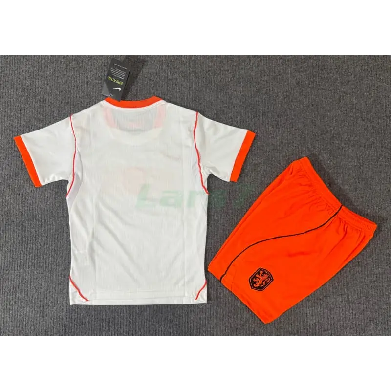 Camiseta Holanda 2ª Equipación Mundial 2026 Blanco Niño Kit